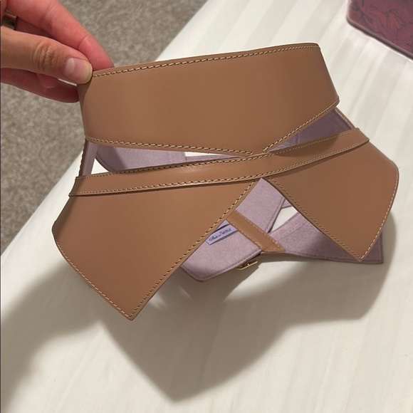 New Herve Leger Brown Tan Leather Waist Belt - Picture 5 of 9